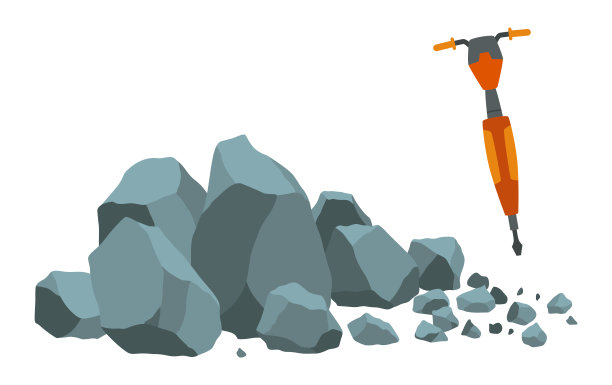 建筑材料。一堆碎石。建筑工程卡通用品。建筑的概念。插图可用于建筑工地或说明装修工程图片下载