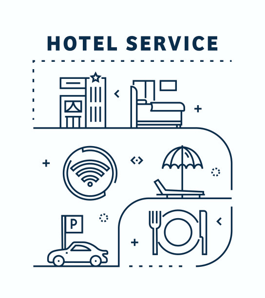 酒店和服务相关的矢量横幅设计概念。全局多球体随时可用的模板。网页横幅，网站标题，杂志，移动应用程序等。现代设计。图片下载