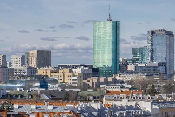 从空中俯瞰一座欧洲城市。城市景观。图片下载