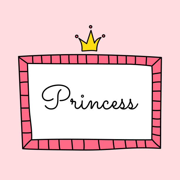 可爱优雅的矢量框架与皇冠图片下载