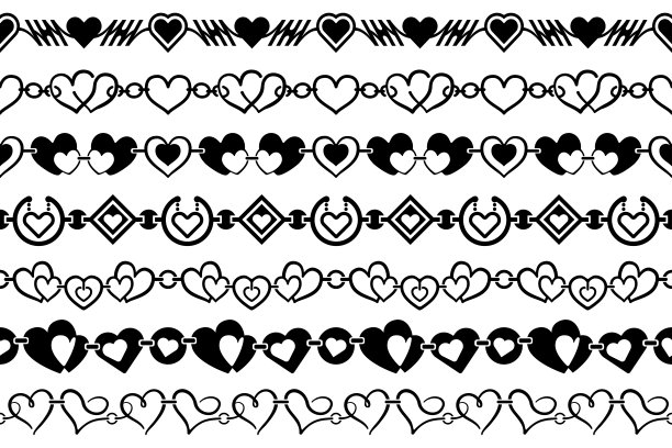 链心黑白无缝图案系列图片下载