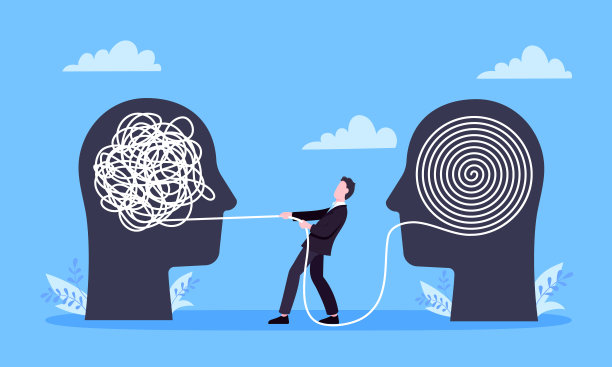 解开商业混乱的过程与纠结的难题混乱的商业概念平面风格设计向量插图。图片下载