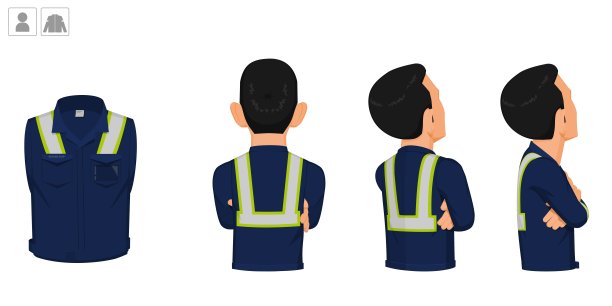 在白色背景上穿制服的工人图片下载