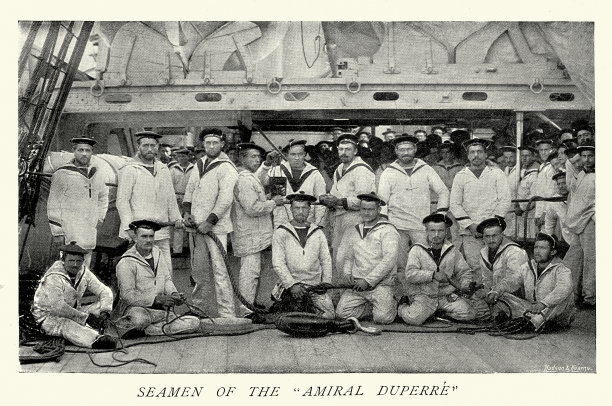 法国海军军舰，铁甲舰海军杜佩雷的水手，军事历史，维多利亚，19世纪90年代图片下载