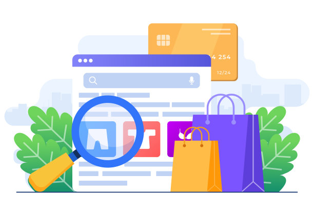 网上服装商店网站在网页浏览器平面矢量插图模板，服装目录中的网店，网上购物，网上销售，电子商务，零售时装店，市场应用程序图片下载