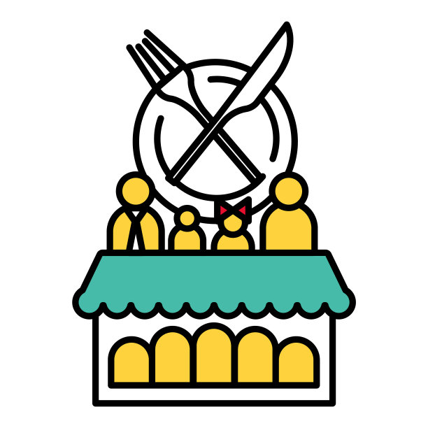 简单的线条绘制家庭餐厅插图图片下载