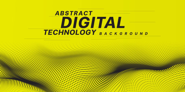 数字技术未来互联网网络连接黄色背景，抽象云网络信息通信，Ai大数据科学，创新未来科技线点插画矢量3d图片下载