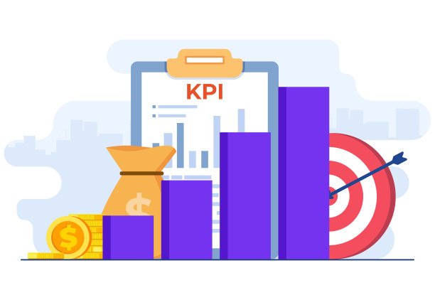KPI，关键绩效指标业务技术概念平面矢量图，仪表板上的绩效评估和动态，战略，数据报告，高效工作流，商业智能图片下载