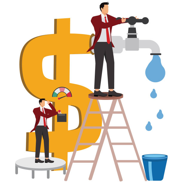 商人团队打开美元标志水龙头，但没有水从水龙头图片下载