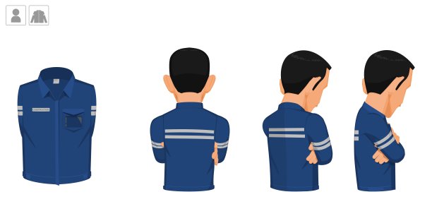 在白色背景上穿制服的工人图片下载