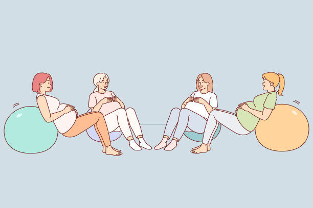 孕妇在集体课上进行健身操，为分娩做准备，改善健康图片下载