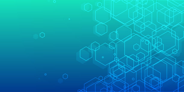 数字技术未来互联网网络连接蓝绿色背景，抽象云网络信息通信，人工智能大数据，创新未来科技，线点插画三维矢量图片下载