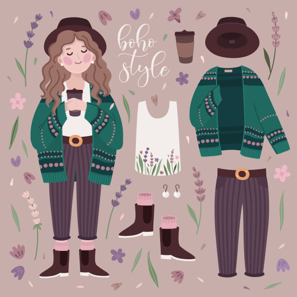 波西米亚女孩和衣服图片下载