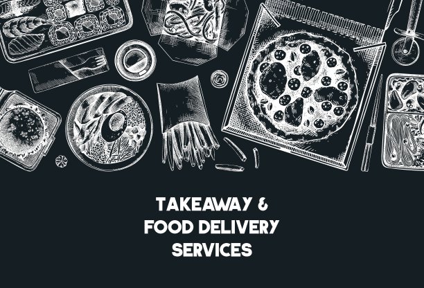 送餐边框模板图片下载