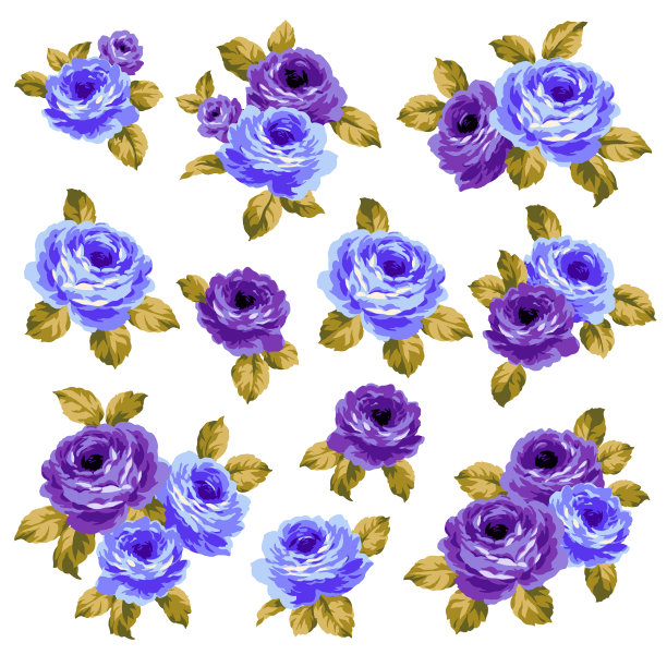 美丽可爱的玫瑰矢量素材集合，图片下载