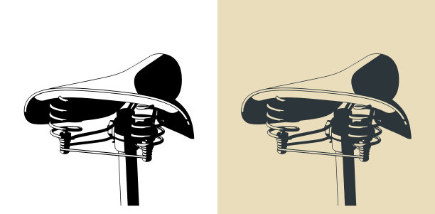 自行车复古鞍座插画图片下载