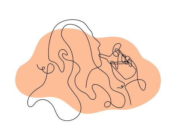 成年妇女喝鸡尾酒汁在一行风格矢量图片下载