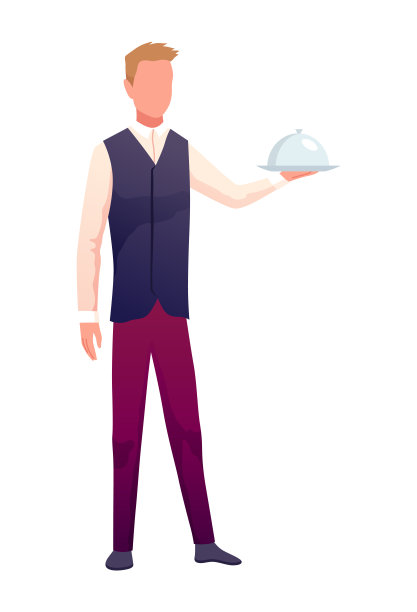 人们在餐厅厨房做饭。专业厨师与船员准备食物，服务员与服务盘子矢量插图图片下载