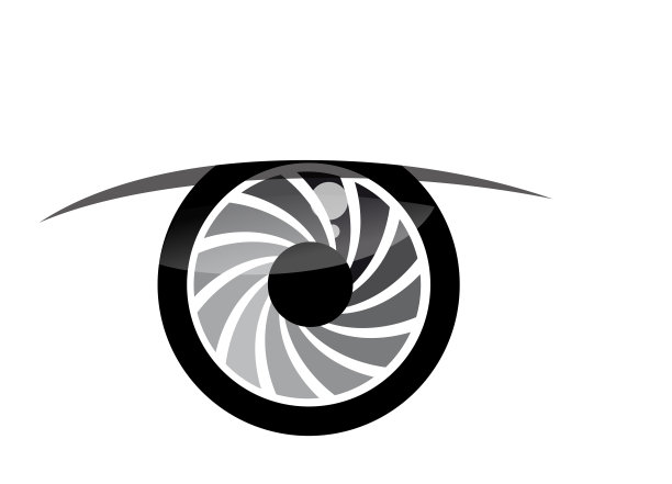 眼睛的虹膜像照相机的镜头。矢量信号图片下载