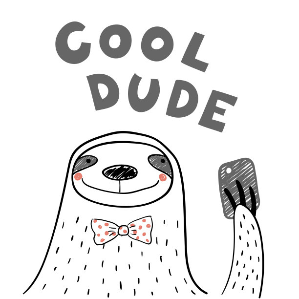 带着智能手机的可爱树懒图片下载