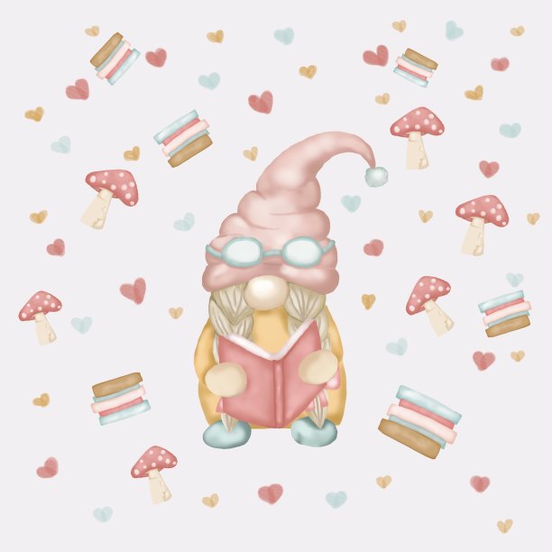 水彩画可爱的粉红色情人侏儒。卡通爱情人物插画。情人节问候，卡片，邀请，传单图片下载