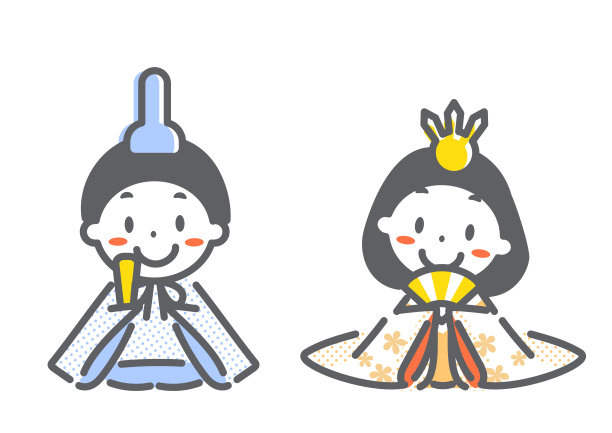日本传统女生节，简单可爱的插画图片下载