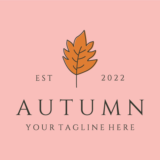 树叶树秋天秋天线艺术标志矢量符号插图设计图片下载