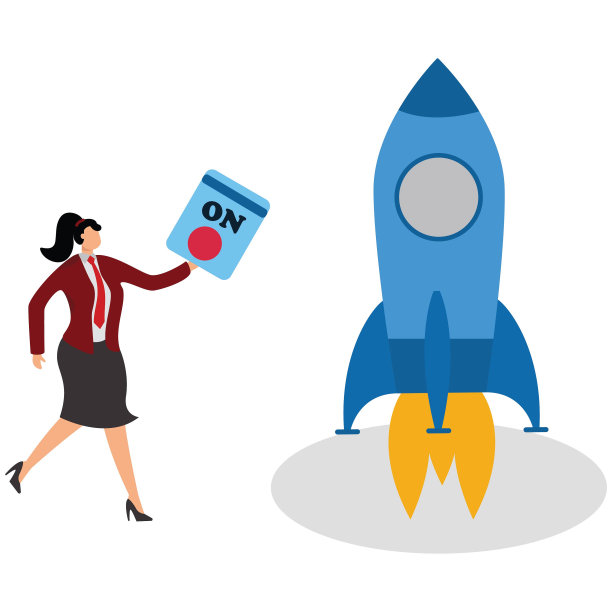导弹，火箭飞船，增长，抱负，插图，女商人图片下载