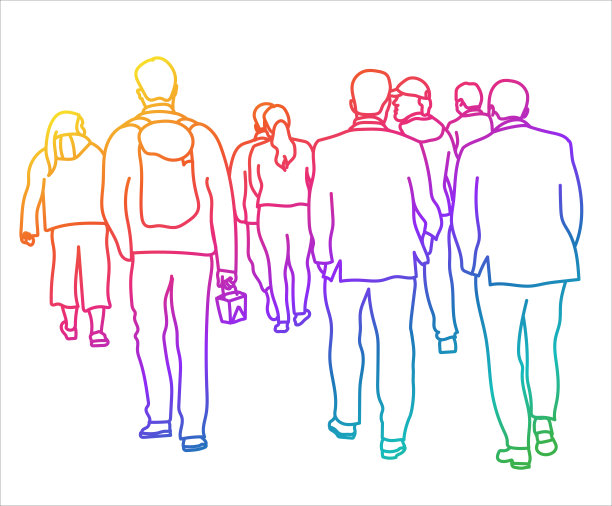 人行道人群金融彩虹区图片下载