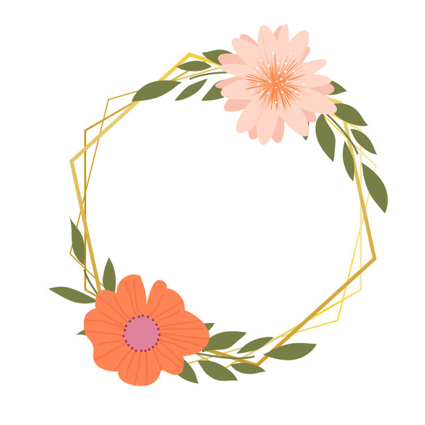 花圈。矢量花框架。图片下载