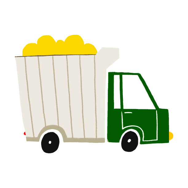 可爱的孩子装了很多东西。简单的平面小孩插图图片下载