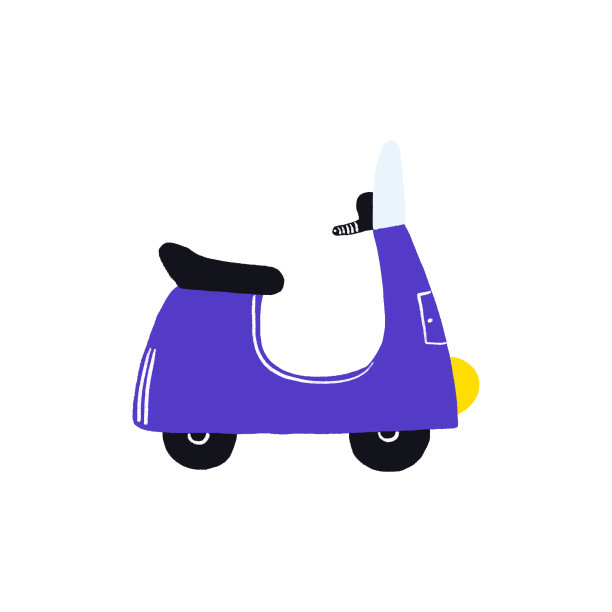 可爱的儿童摩托车。复古的摩托车图片下载
