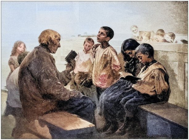 古董画照片:主日学校图片下载