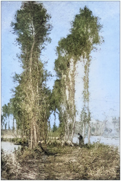 古董绘画照片:风景图片下载