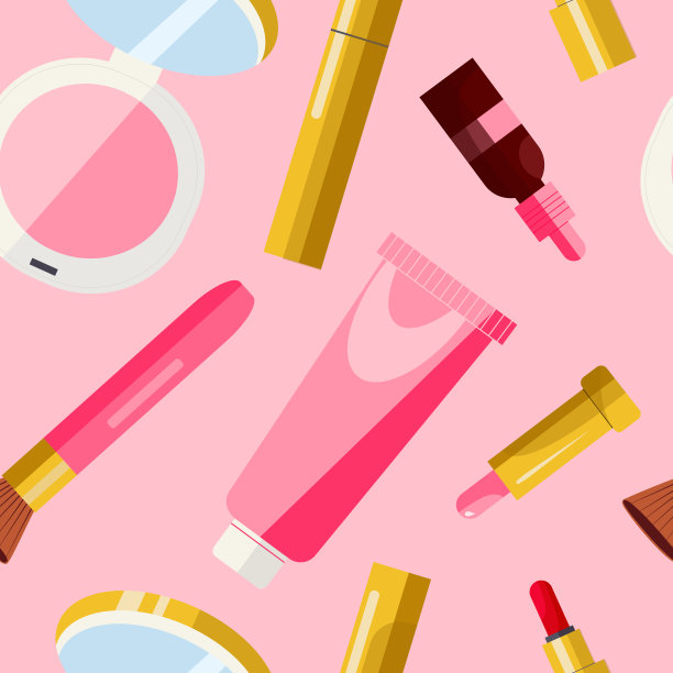 无缝图案与装饰化妆品和护肤品图片下载
