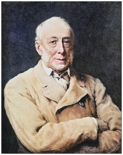 画作古董照片：男人肖像图片下载