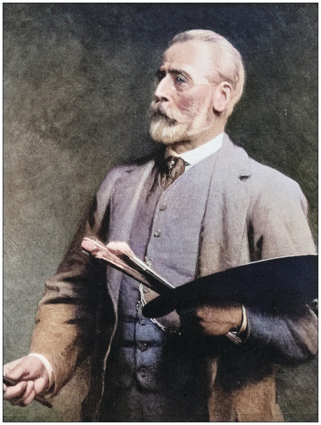 画作古董照片：男性艺术家图片下载