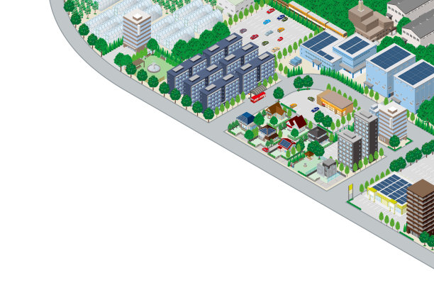 城市景观的三维视图。城市景观。图片下载