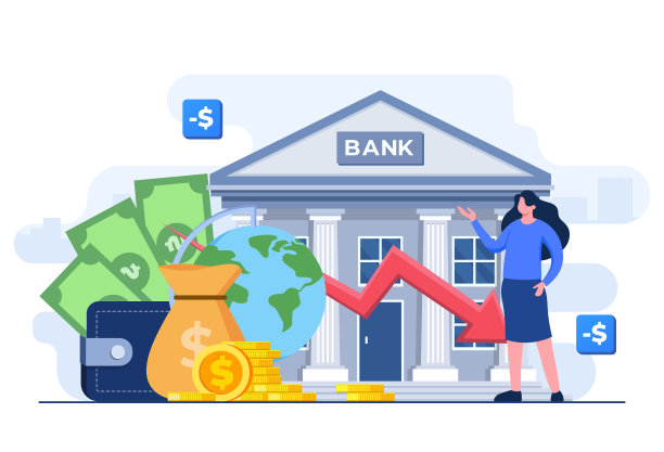 金融危机，经济衰退，市场崩溃，破产，公司失败，债务，损失的钱收入平插图矢量模板图片下载