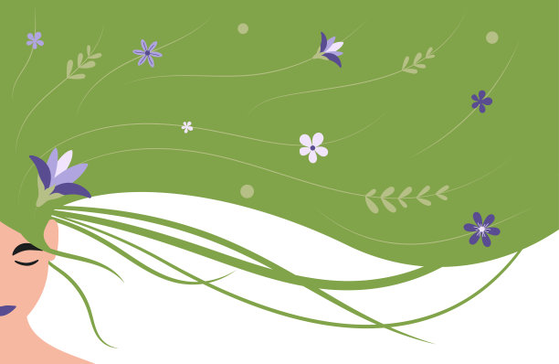 春姑娘矢量插图。头发飘逸、手持鲜花的白人女人。国际妇女节。图片下载