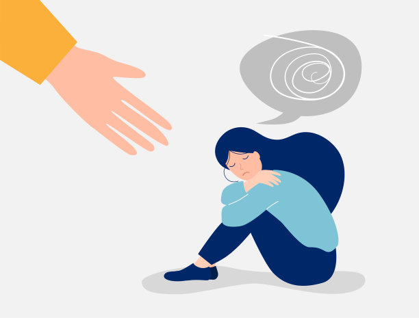 悲伤的女孩，思绪混乱，坐在地板上图片下载