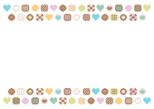 像素艺术糖果图案。矢量插图。背景框架设计。图片下载
