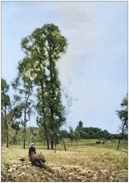 古董绘画照片:风景图片下载