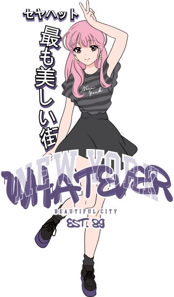 动漫女孩-股票插图图片下载