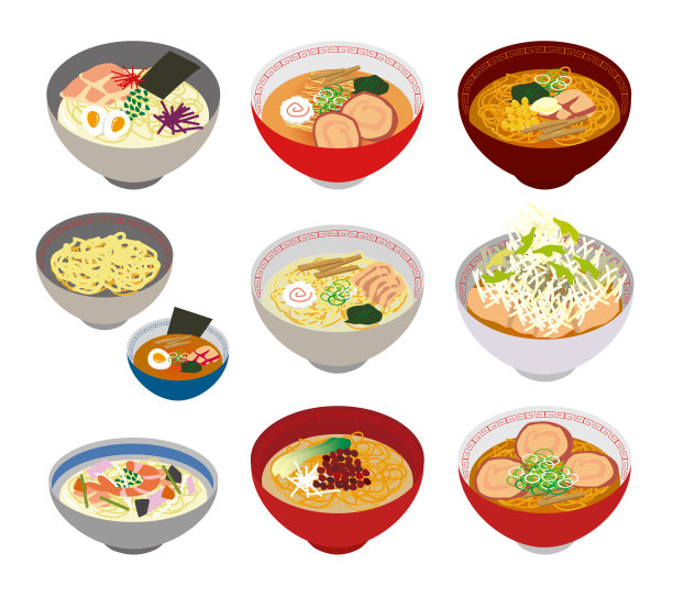 日本料理拉面插画素材图片下载