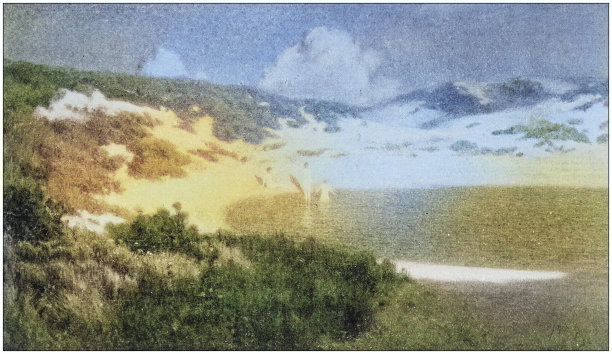 古董画照片:夏夜浴图片下载