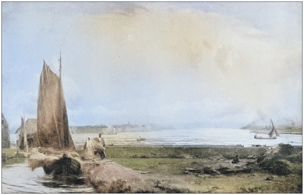 古董绘画照片:荷兰的夏天图片下载