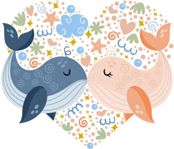 美丽可爱的鲸鱼夫妇图片下载