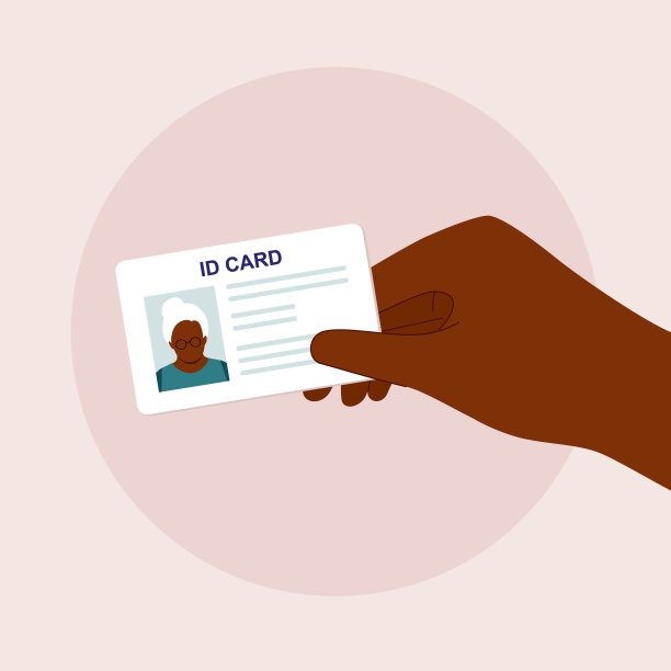 一个人的手拿着一张身份证，上面有一张黑人老年妇女的照片。图片下载