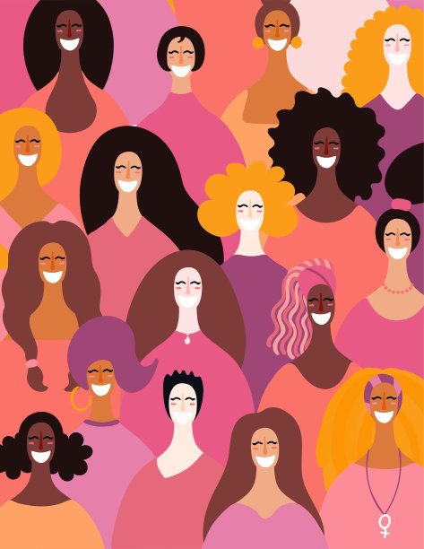 多元化的女性背景图片下载